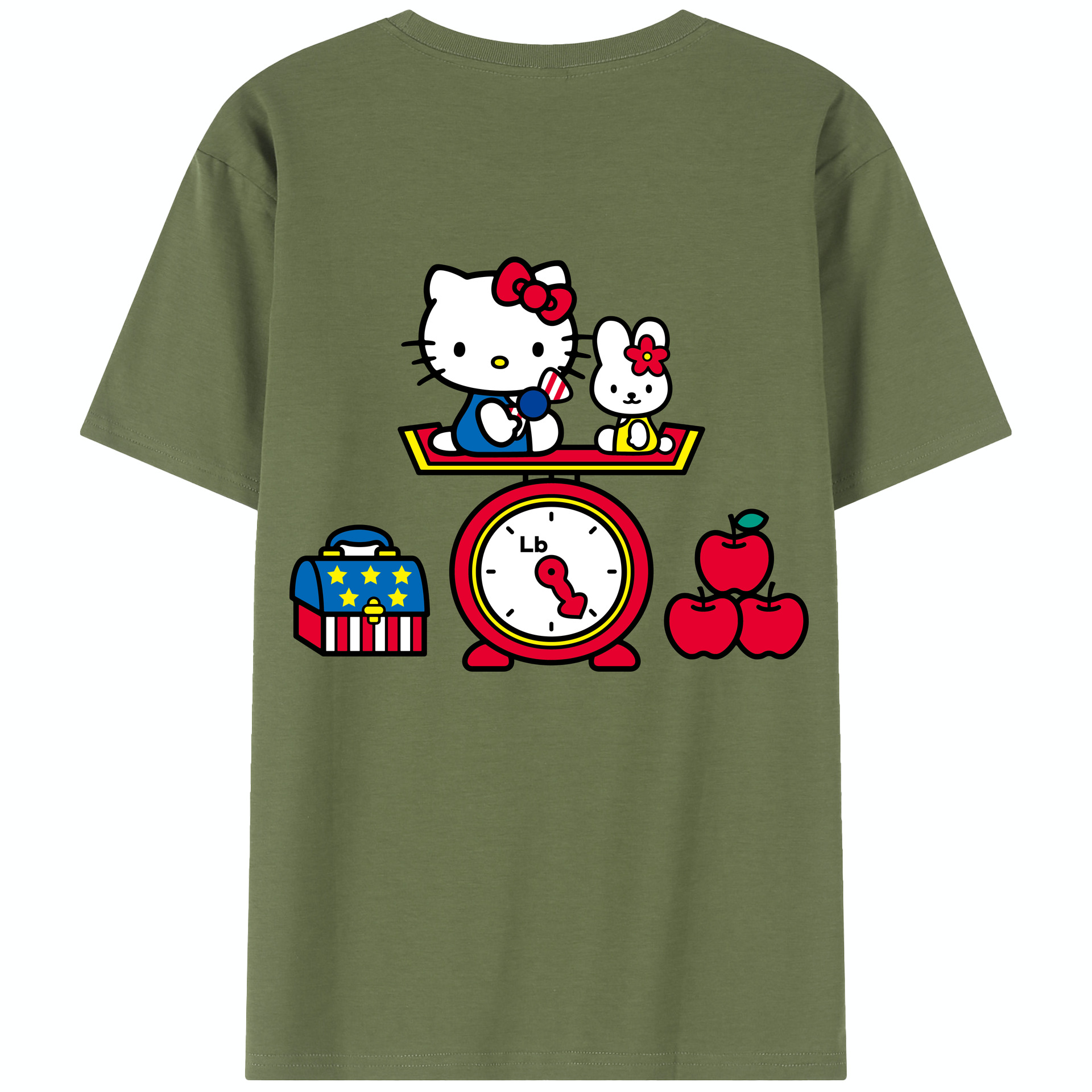（画像用） Hello Kitty ハローキティ 綿100％半袖Tシャツ（背面プリント）